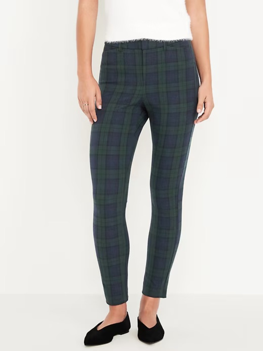 GAP Green and Navy Plaid Ankle Pants